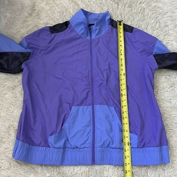 Ashro Womens Plus Size Retro Purple Mesh Nylon Active Lounge Pant and Jacket Set - Picture 8 of 12